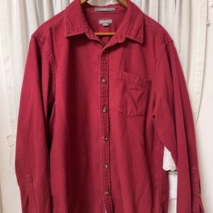 Eddie Bauer Men's Red Button-Up Shirt